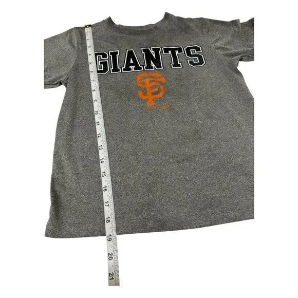San Francisco Giants Boys Size S 6/7 T-Shirt Gray Short Sleeve Athletic Baseball - Picture 10 of 12